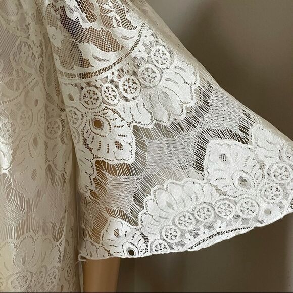 NWT J Gee Ivory Lace BoHo Off The Shoulder Dress Lined Size Small - Picture 5 of 13